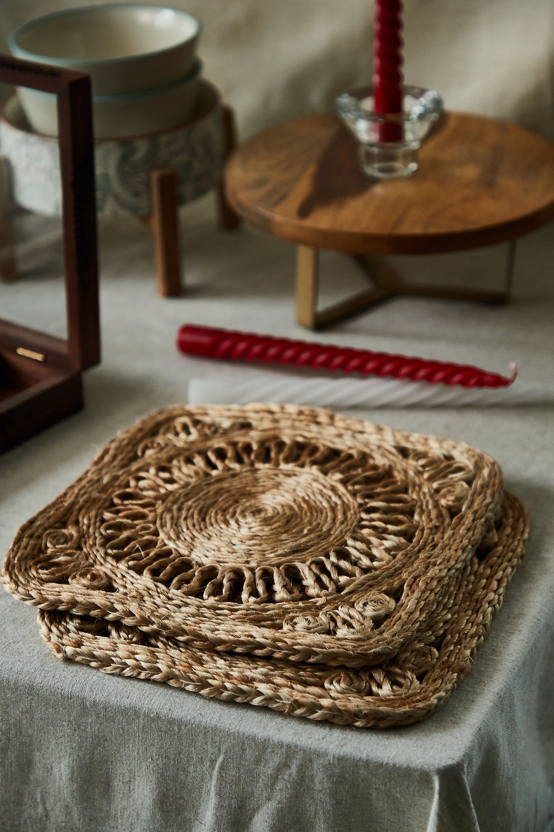 Jute square placemats