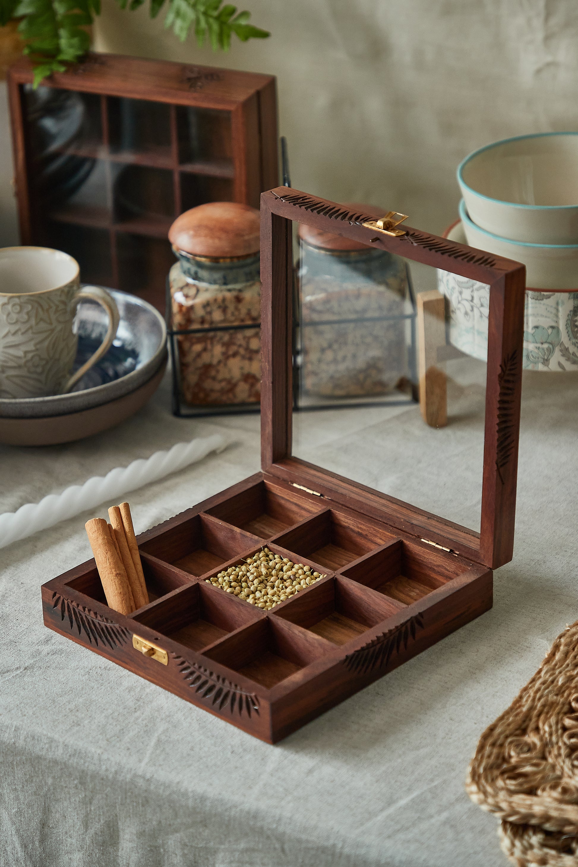 Wooden masala box /jewellry box