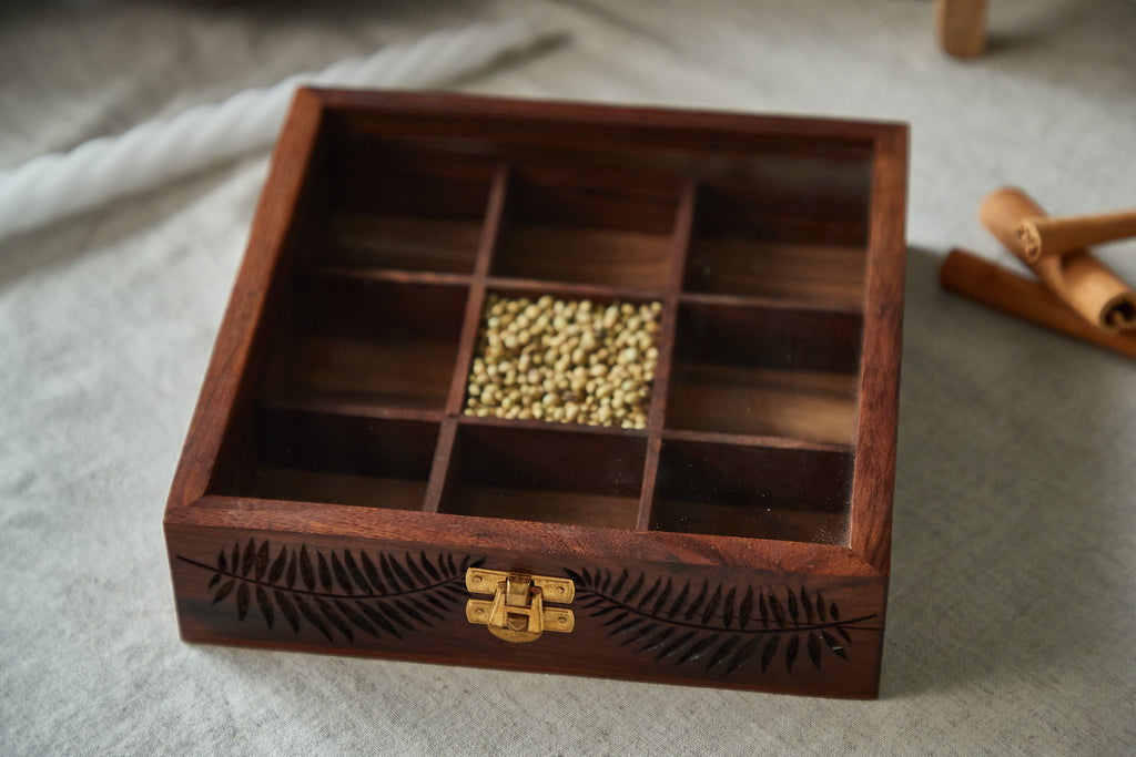 Wooden masala box /jewellry box