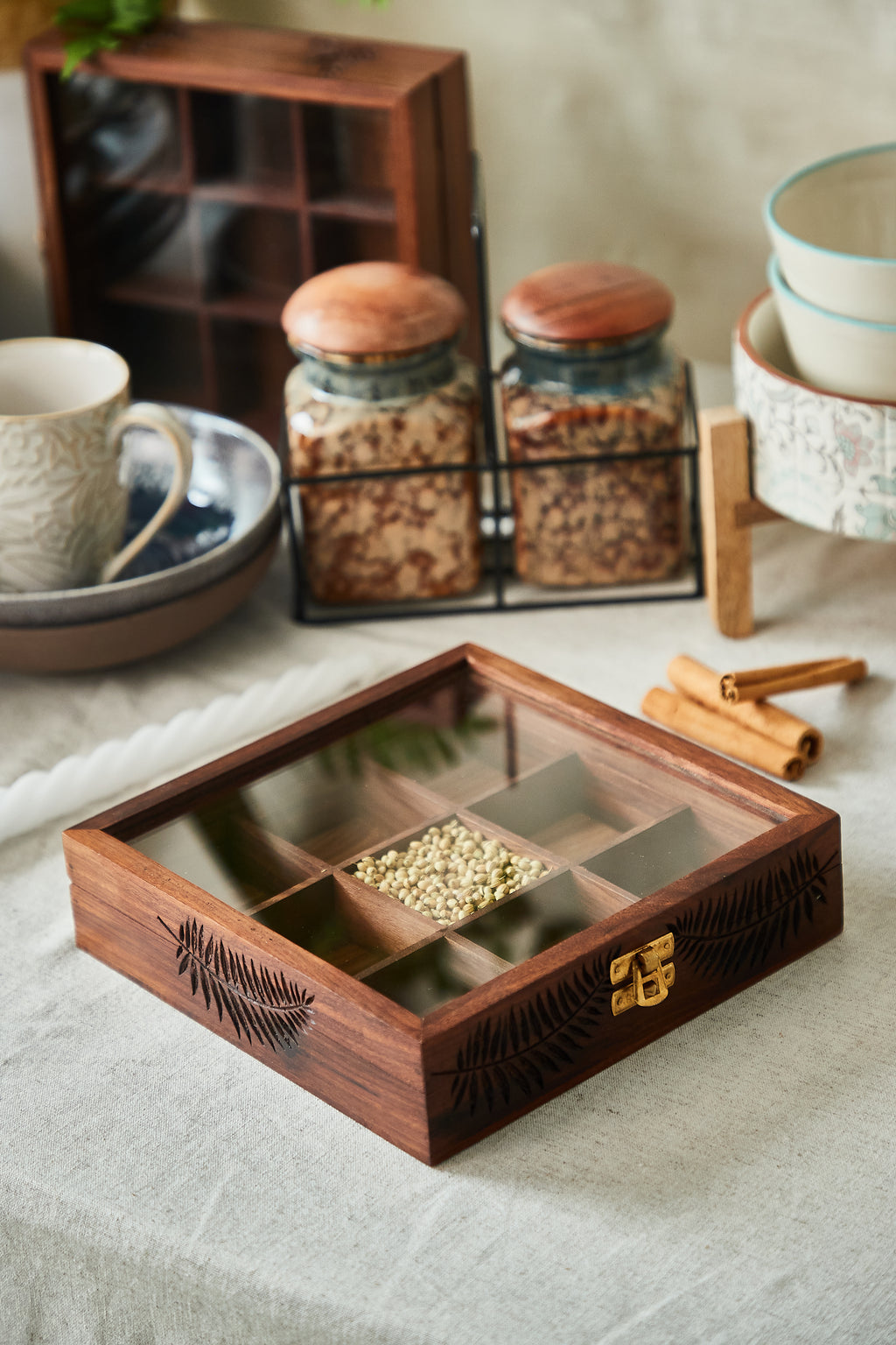 Wooden masala box /jewellry box