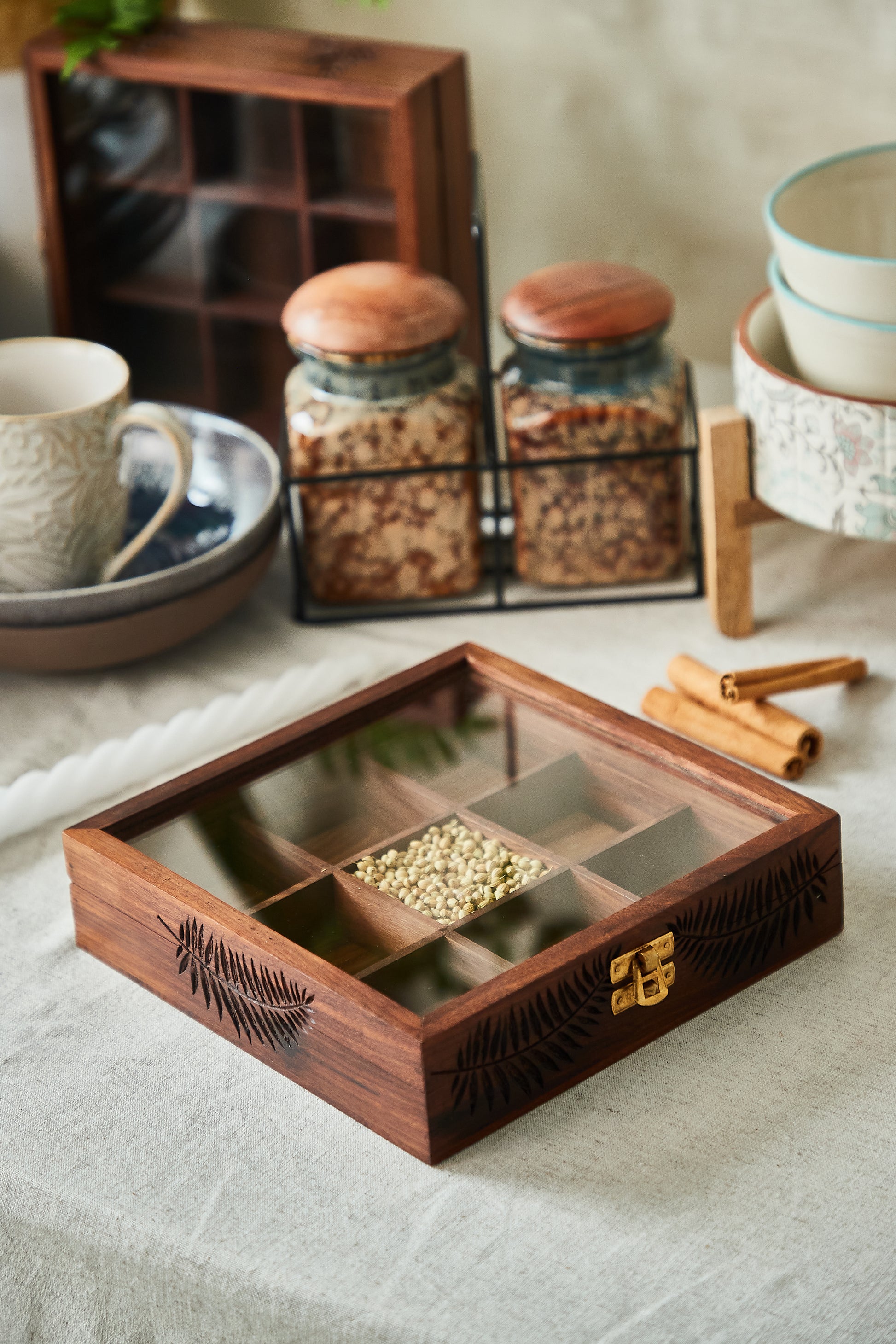 Wooden masala box /jewellry box