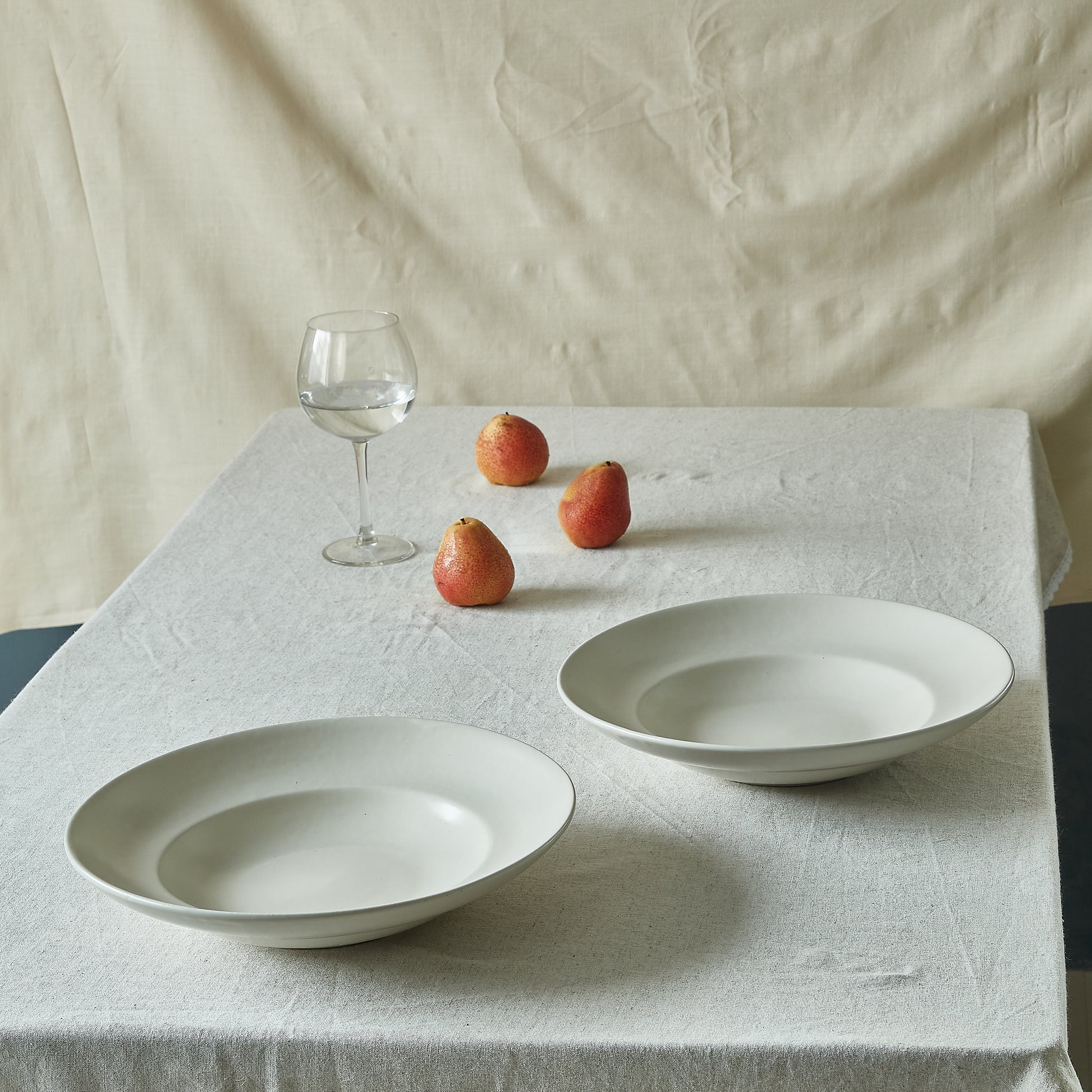 ivory white big pasta plate 10"