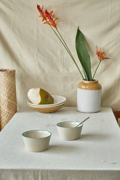 coastal white cereal bowl