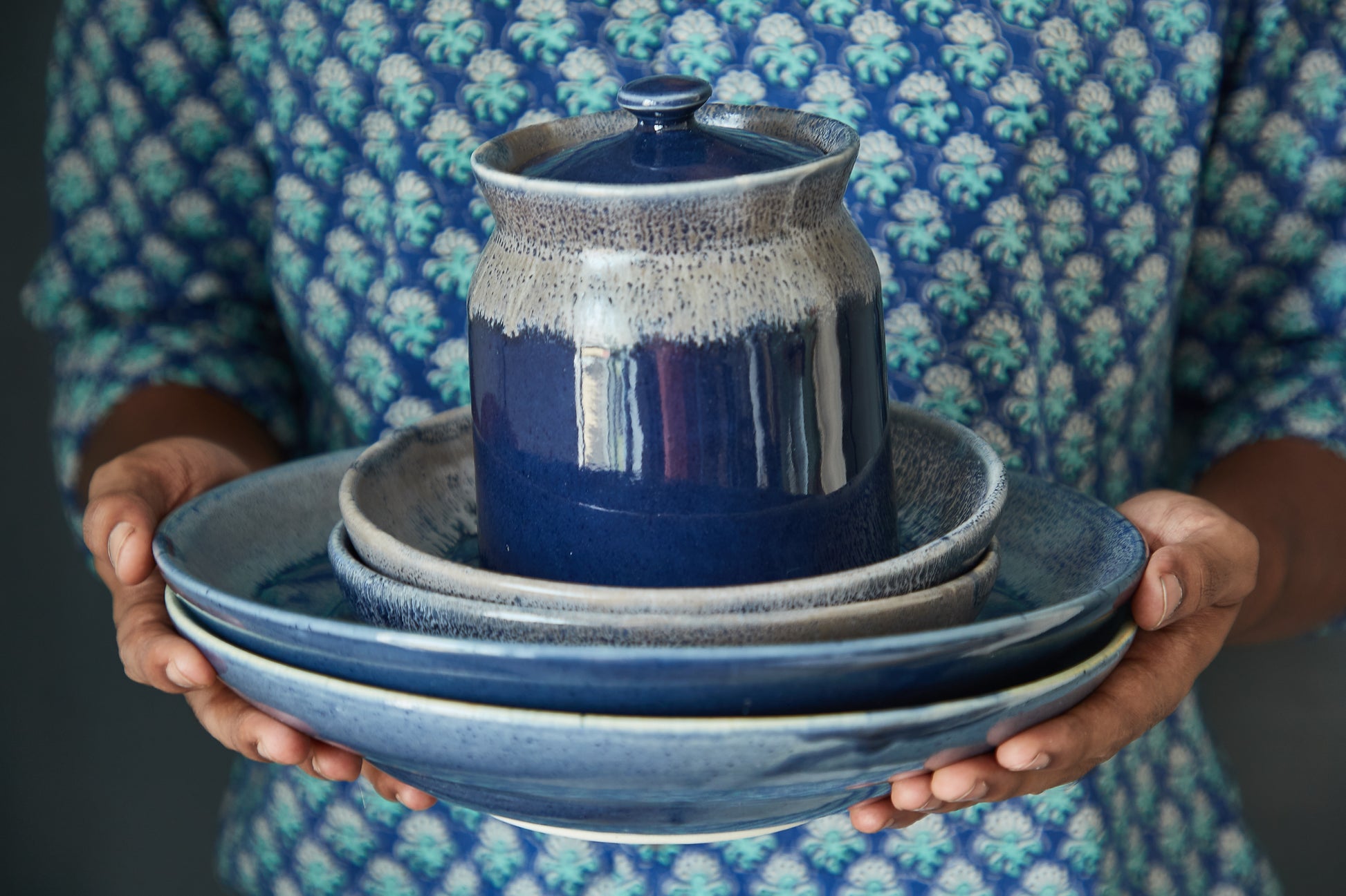 Twilight blue Bharani jar